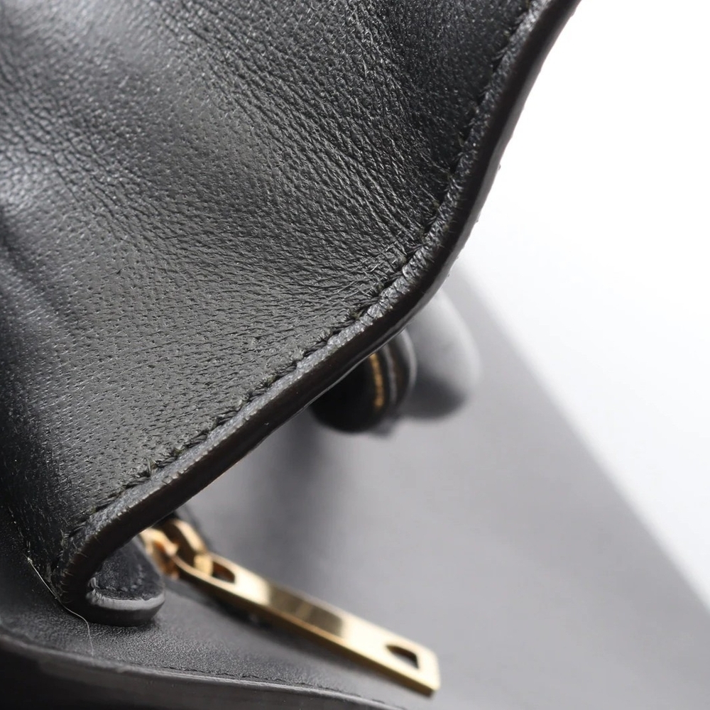 Celine Trapeze Bag | Black Croc-Embossed & Dark Navy Suede - Picture 9 of 11